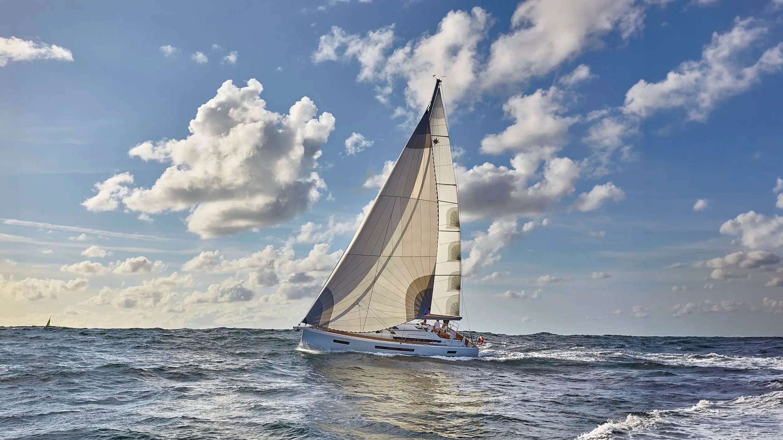 Sailboat underway at sea